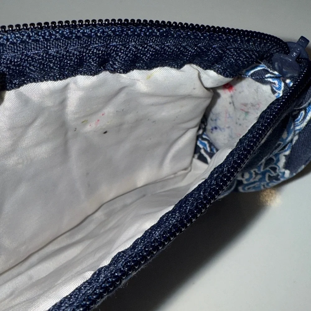 Vera Bradley Navy (2010s) Paisley Quilted Pencil Pouch
